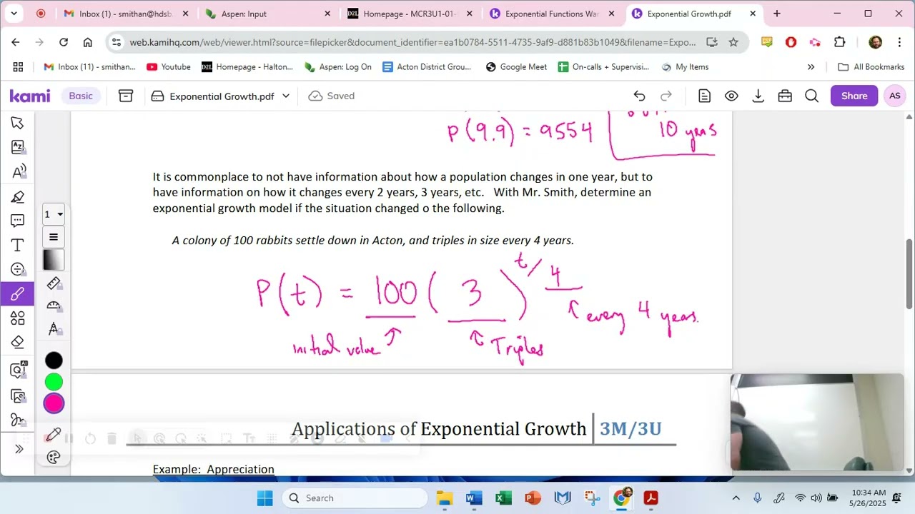Applications of Exponential Growth (3M/3U)