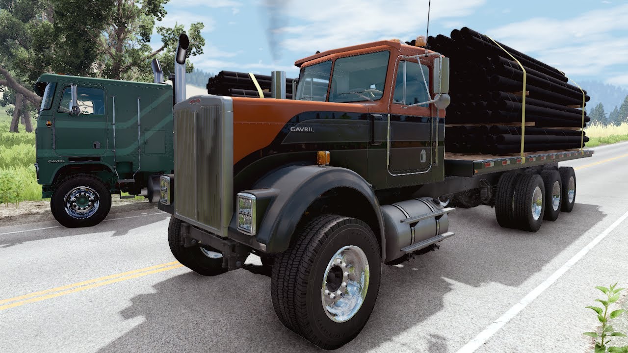 OVERLOADED SEMI TRUCKS VS SKETCHY MOUNTAIN ROAD! - BeamNG.drive MP
