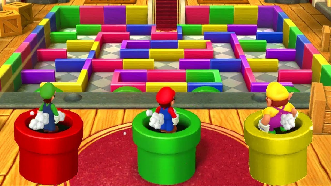 Mario Party 10 Minigame Battle - Mario vs Luigi vs Wario vs Waluigi (Master CPU)