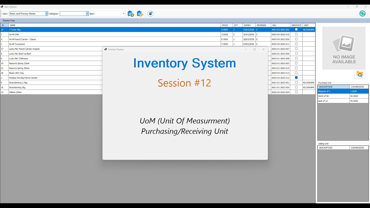 INVs12 - Inventory System - Session #12 - UoM (Unit of Measure) - Purchase Unit
