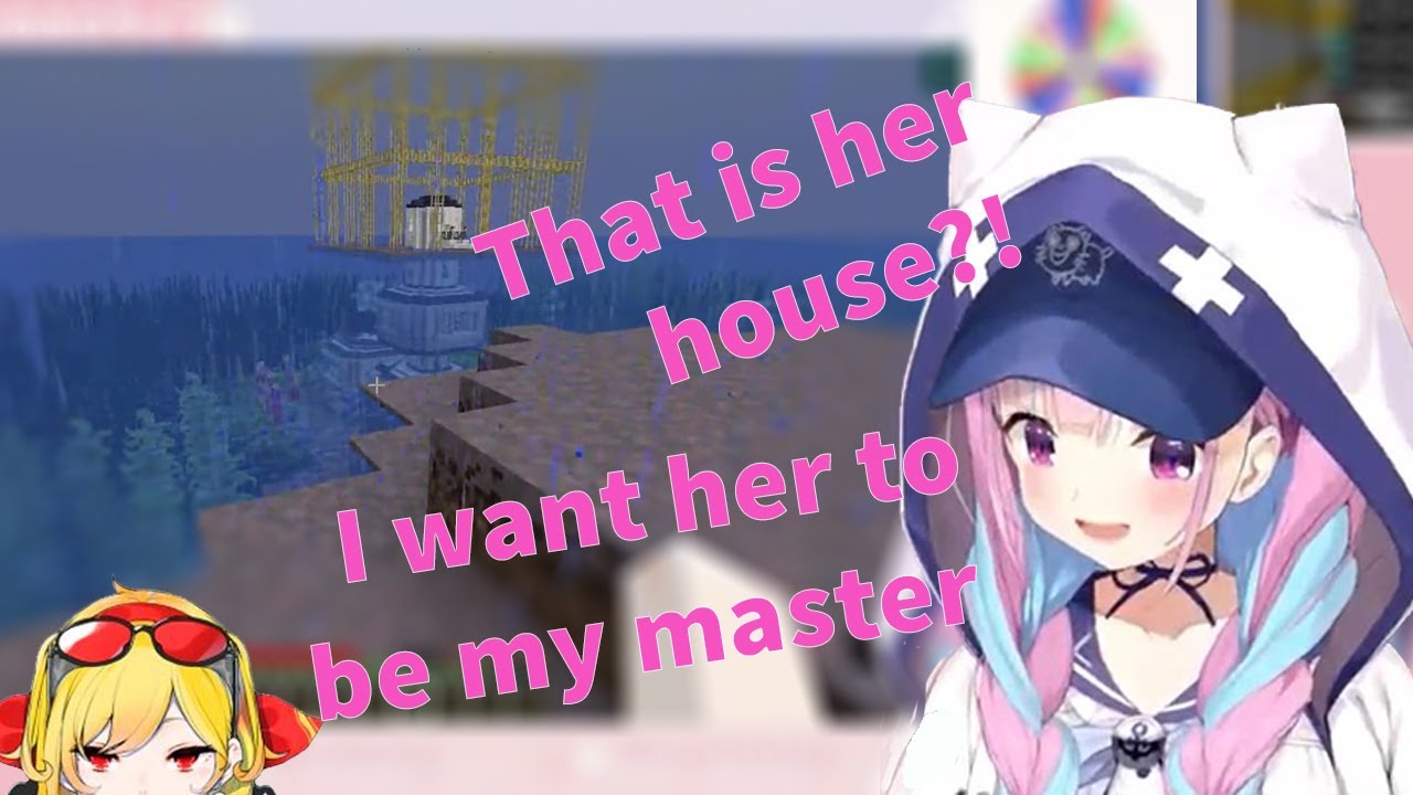 Aqua got Really Amazed by Kaela's House in the New Minecraft Holo Server!!!!