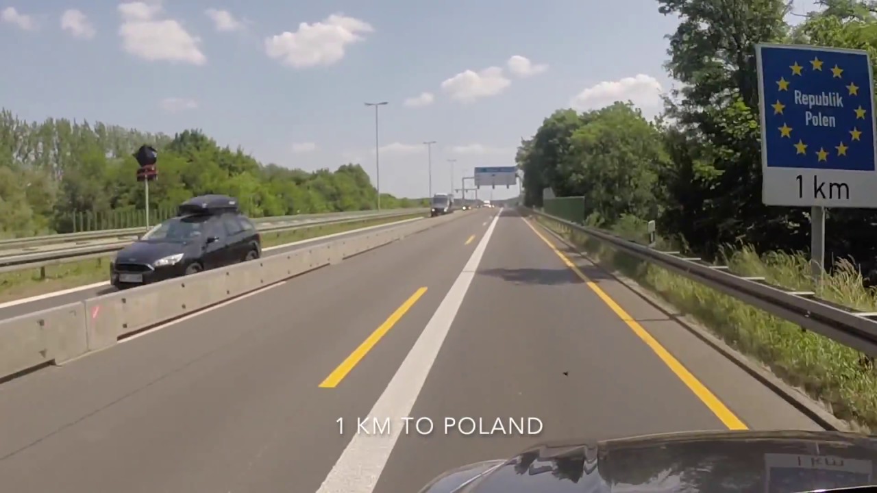 US Army on the German - Polish border on A2 motorway. Przejazd autostradą A2 z Niemiec do Polski.