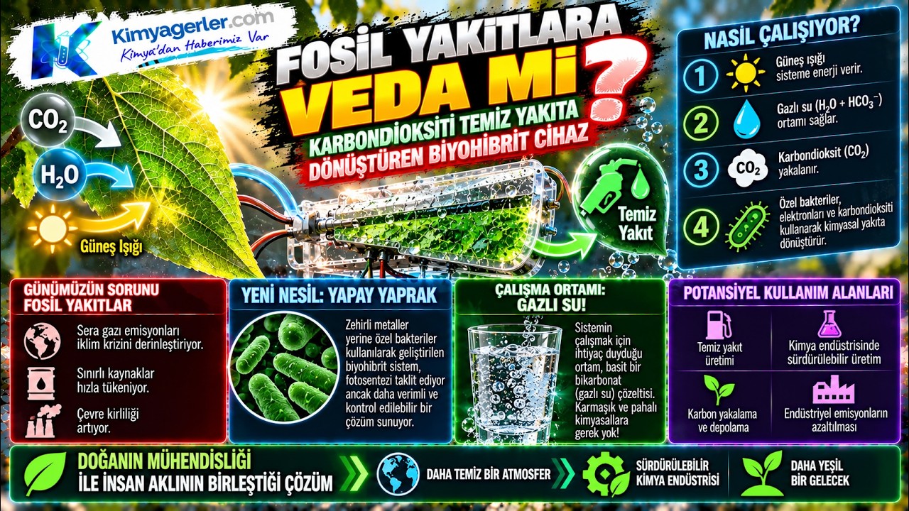 Fosil Yakıtlara Veda mı? Karbondioksiti Temiz Yakıta Dönüştüren Biyohibrit Cihaz
