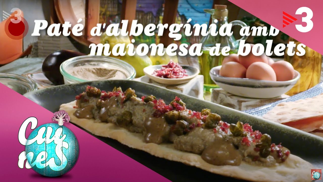 Paté d'albergínia amb maionesa de bolets - Cuines
