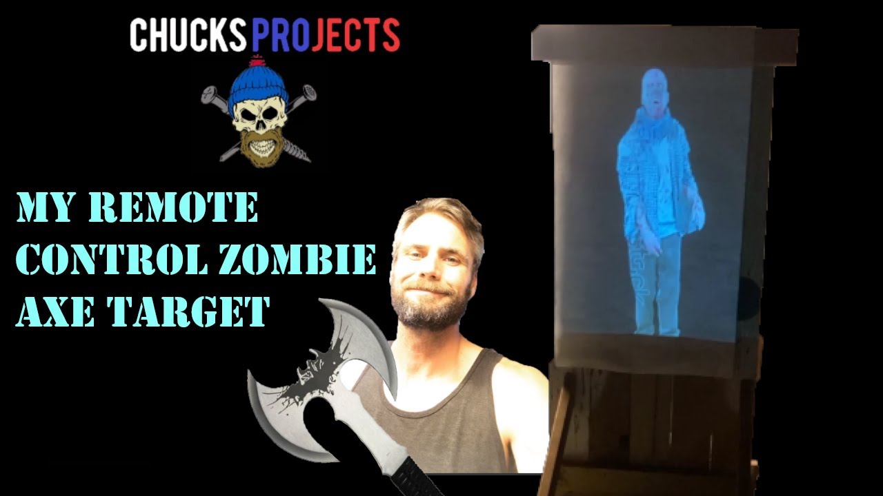 My Moving Remote Control Projection (Zombie) Axe throwing Target!!!
