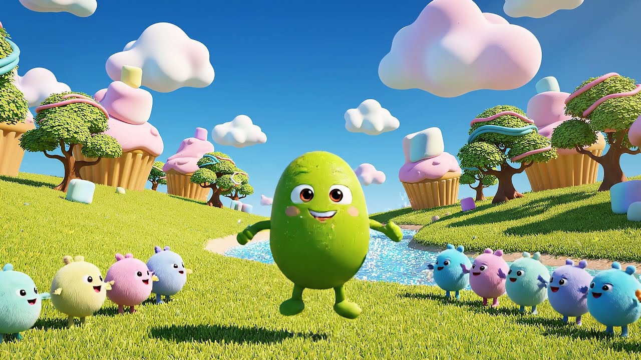 В игре Fall Guys Wobbly Bean Jumped on Floating Donuts | Детские стишки и песенки для детей