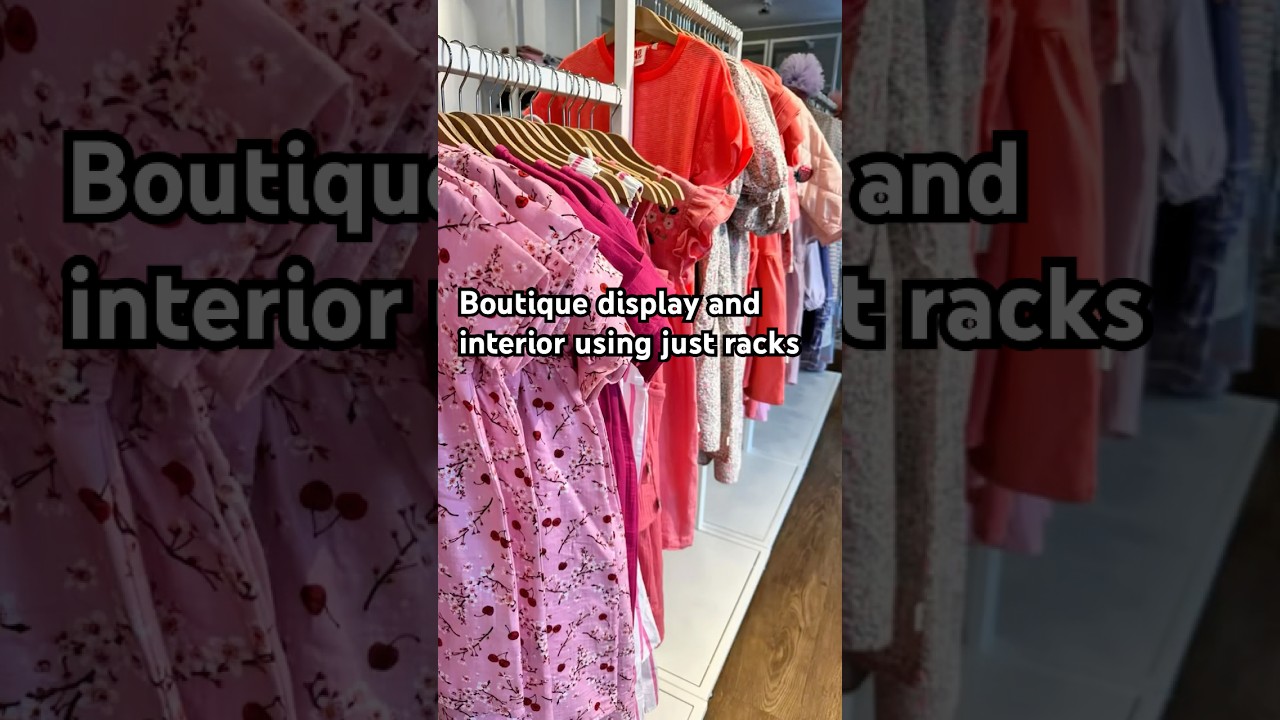 Boutique design and display ideas with just clothing racks - M&M kids store #retaildesign