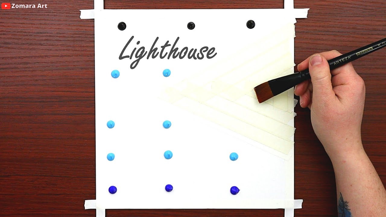 Lighthouse / Night & Day / Easy Acrylic Painting for Beginners / Step by Step #61
