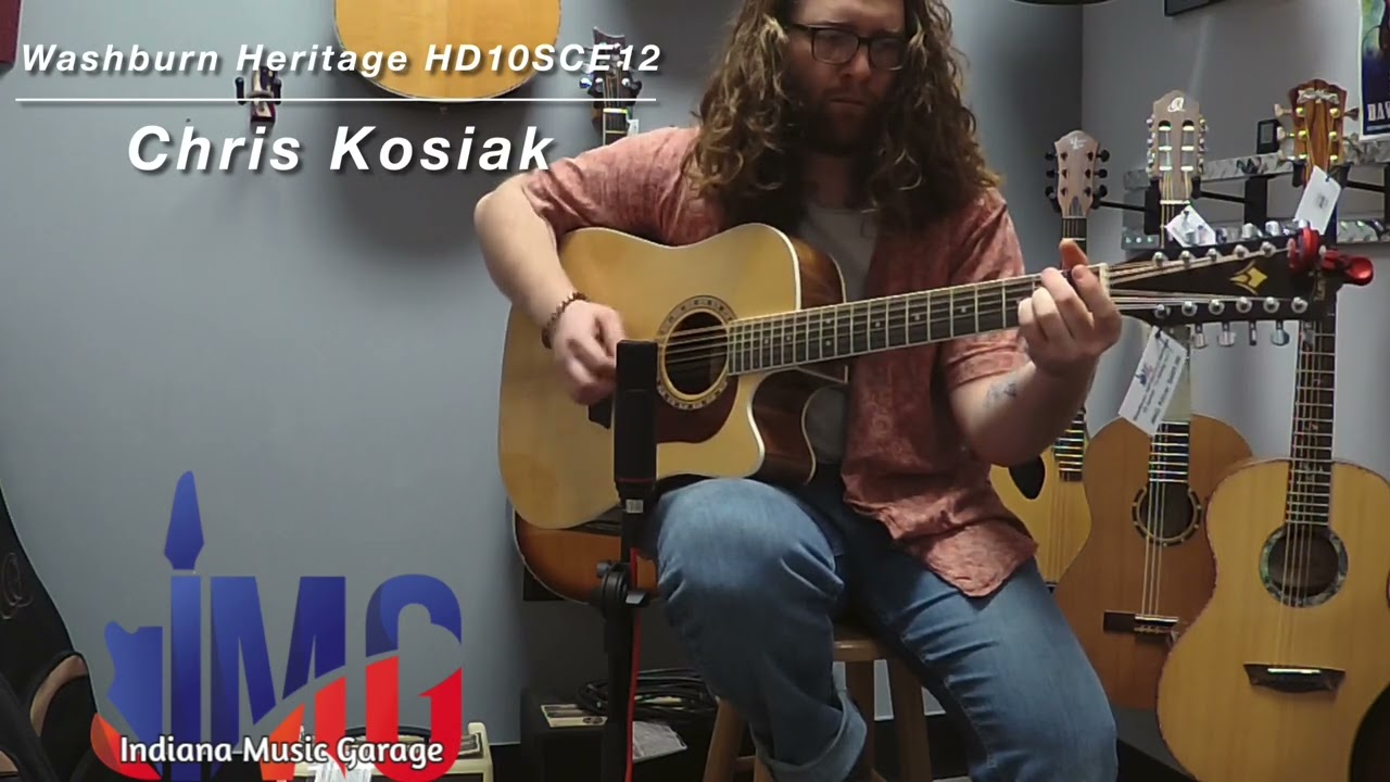 Washburn HD10SCE12 Heritage 10 Series: 12-String Acoustic-Electric Guitar