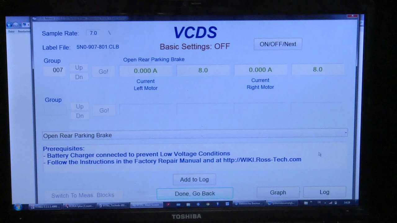 [ VOLKSWAGEN AUDI ] EPB system de/activate for rear brake pads change.VCDS