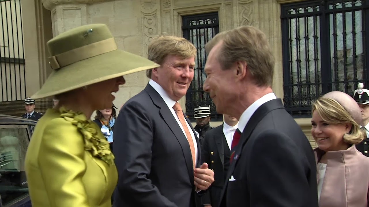 Arrivée du couple royal néerlandais à Luxembourg