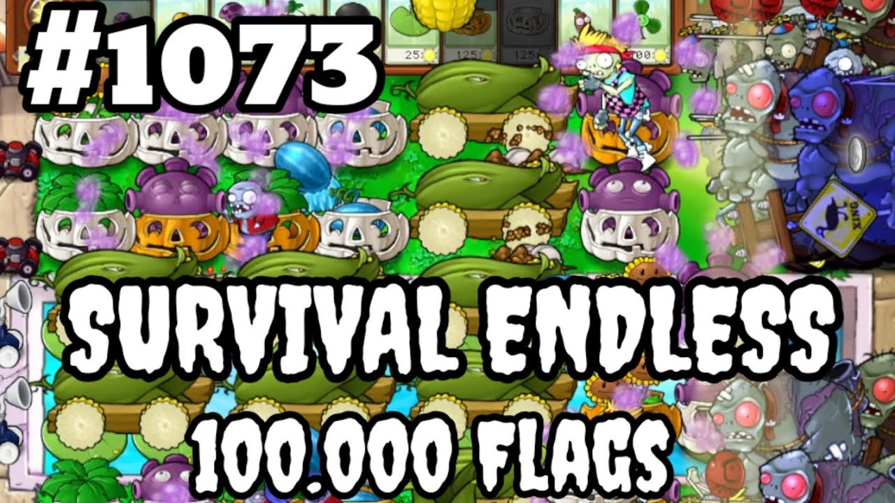 Plants vs Zombies Survival Endless 100000 Flags Part 1073 | 21440 - 21460 Flags