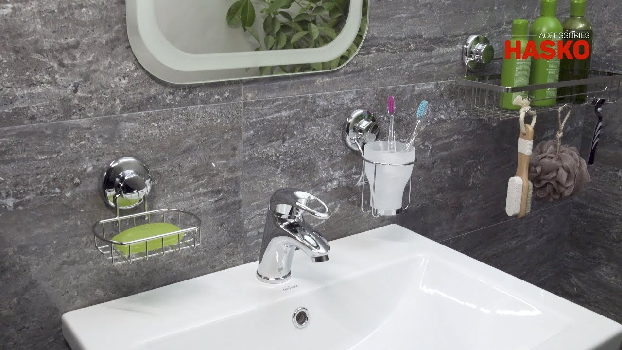 HASKO Vacuum Suction Cup Soap Dish with Hooks