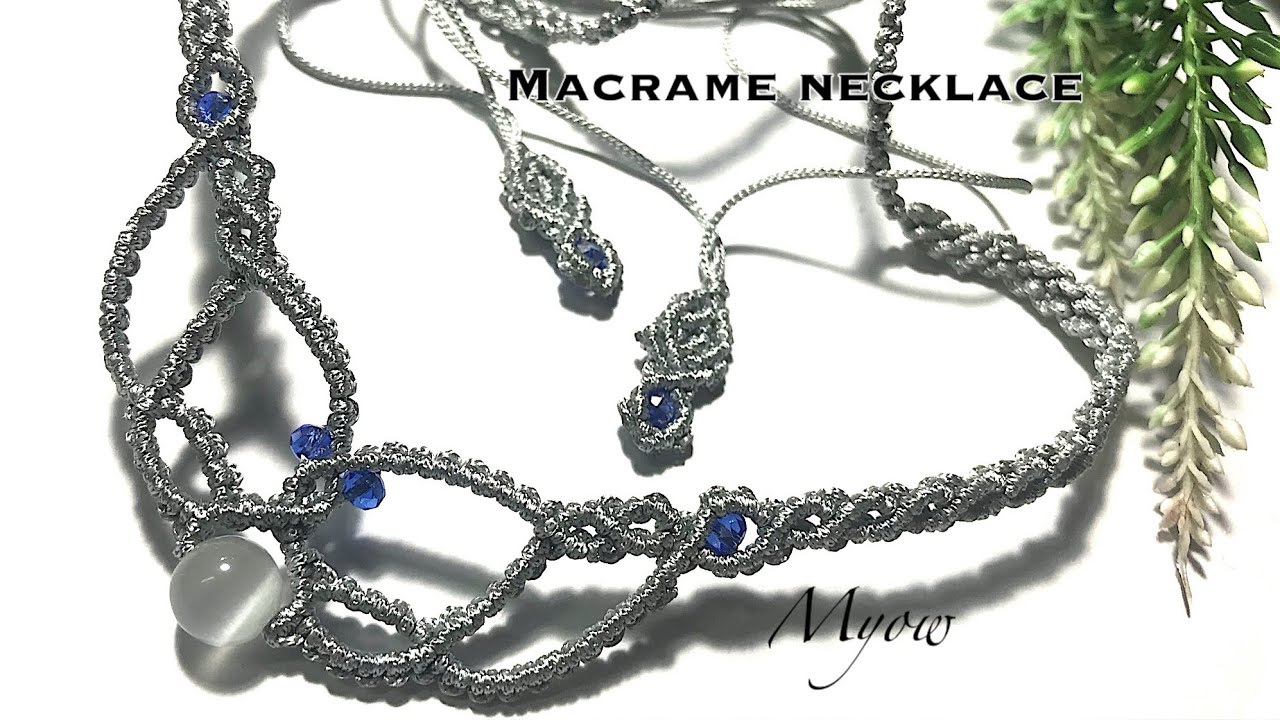 SIMPLE MACRAME NECKLACE WITH BASIC KNOTS - MYOW 225