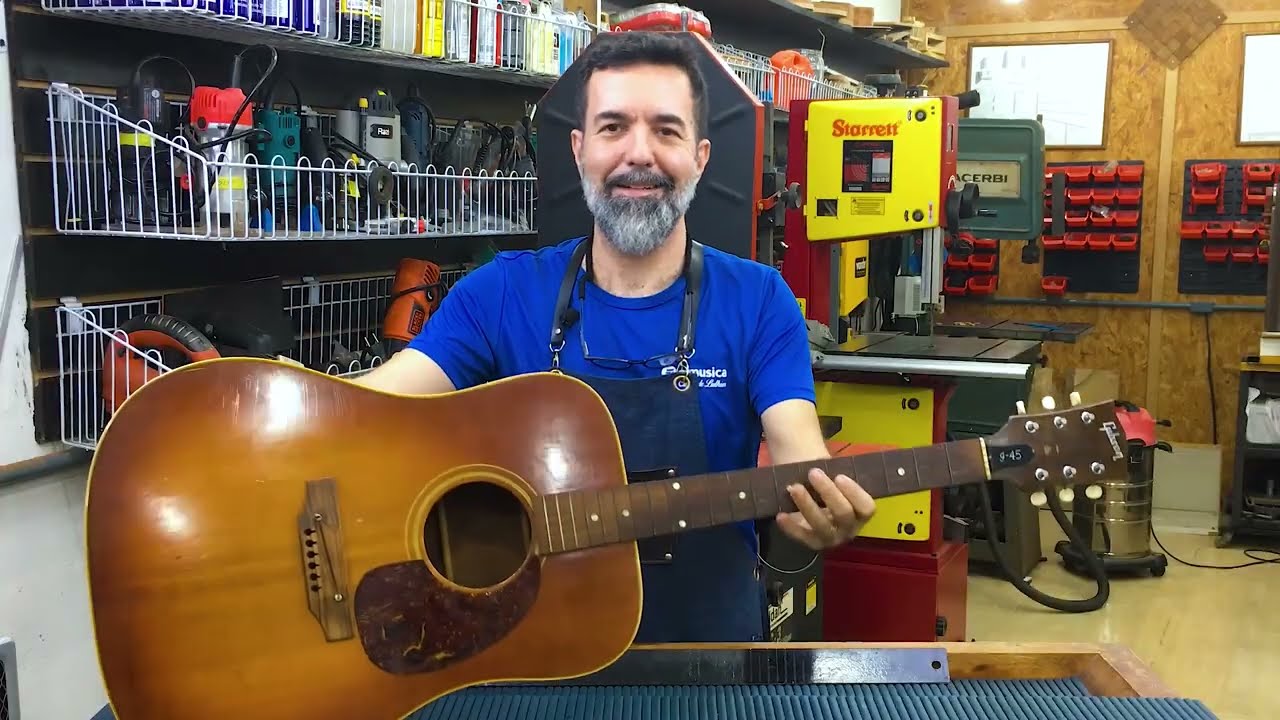 RESTAURAÇÃO DE VIOLÃO GIBSON DE MAIS 50 ANOS (COM RESET DE BRAÇO)