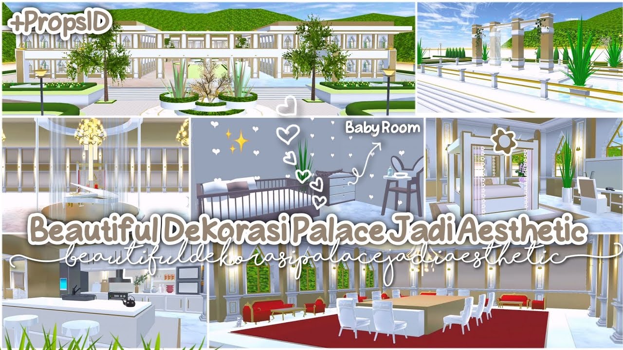 Beautiful Dekorasi Palace Jadi Aesthetic + PropsID✨🌼 : Sakura School Simulator