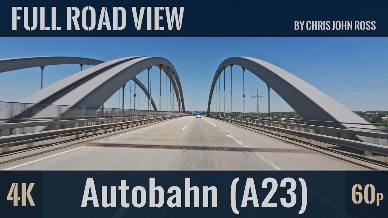 Autobahn (A23), Germany: RP Steinburg - Hohenfelde - Lägerdorf - Itzehoe - RP Kaaksburg - 4K UHD