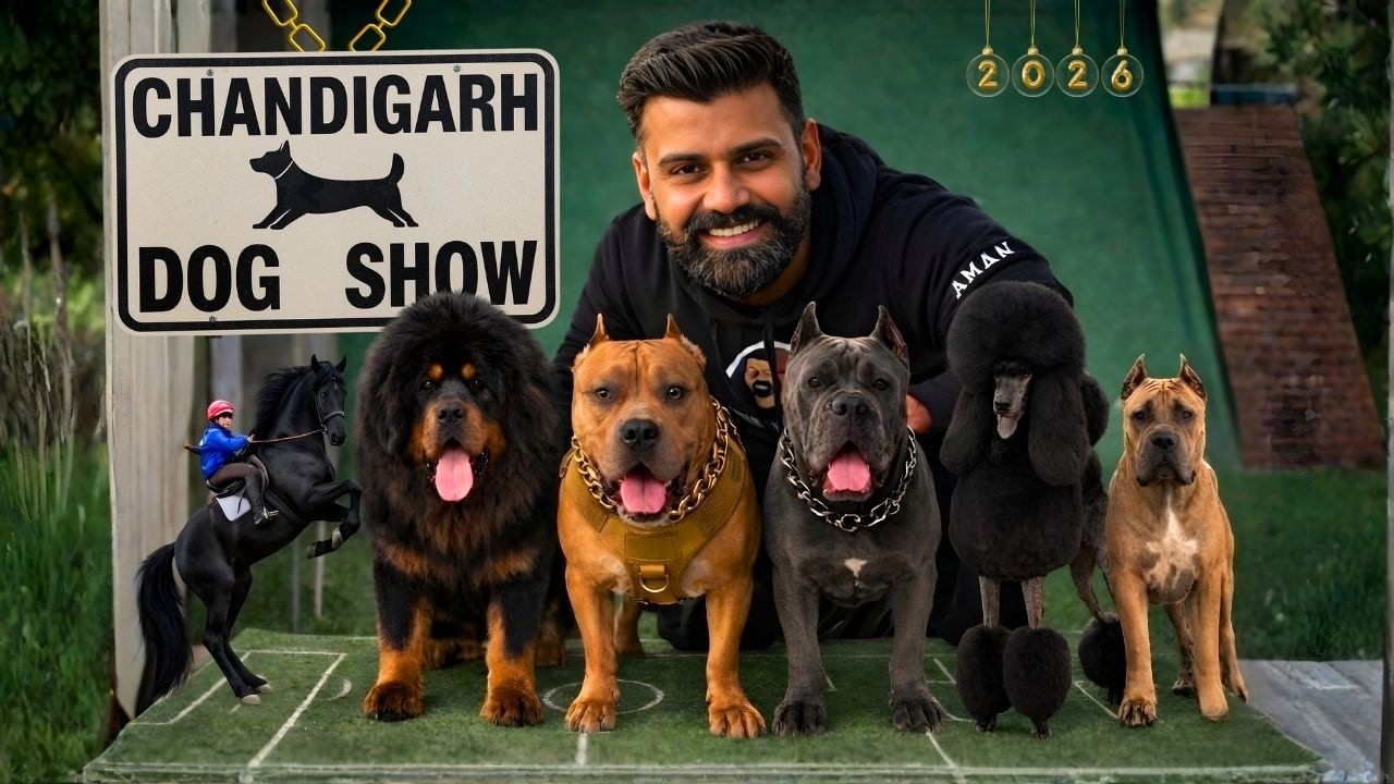 This show was Risky😳Mastiff attacked bully in Chandigarh dog show 2026🐶🏆