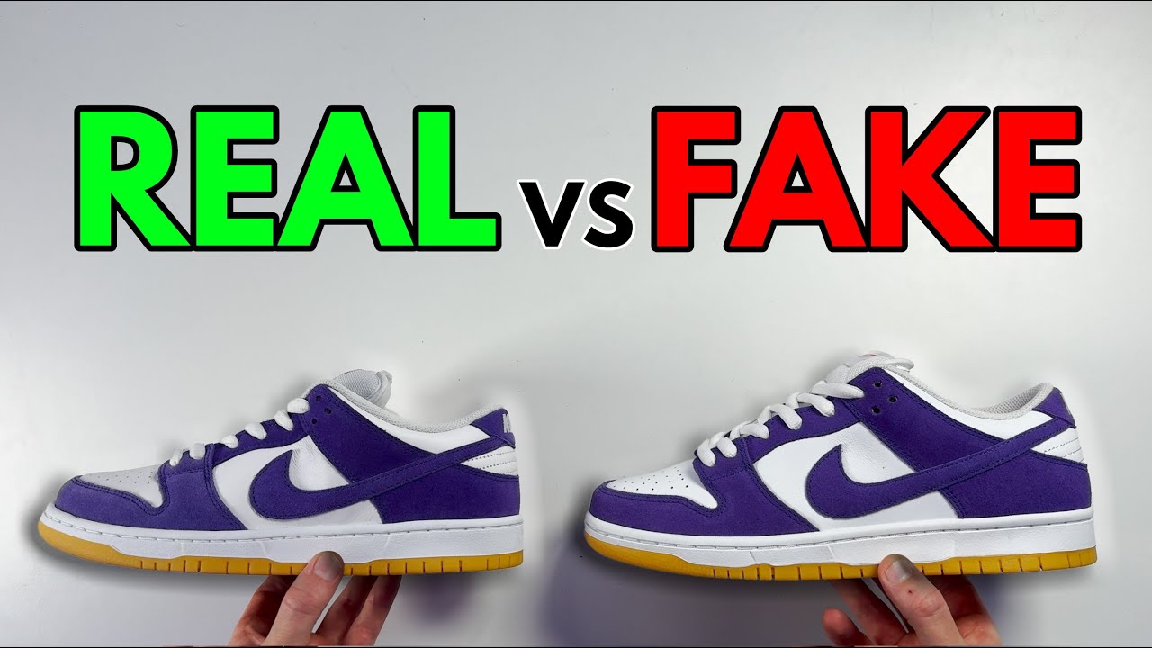 REAL VS FAKE! NIKE SB DUNK COURT PURPLE ORANGE LABEL SNEAKER COMPARISON!