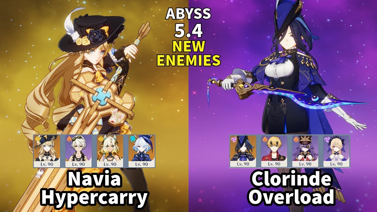 C0 Navia Hypercarry and C0 Clorinde Overload, Spiral Abyss 5.4 Genshin Impact