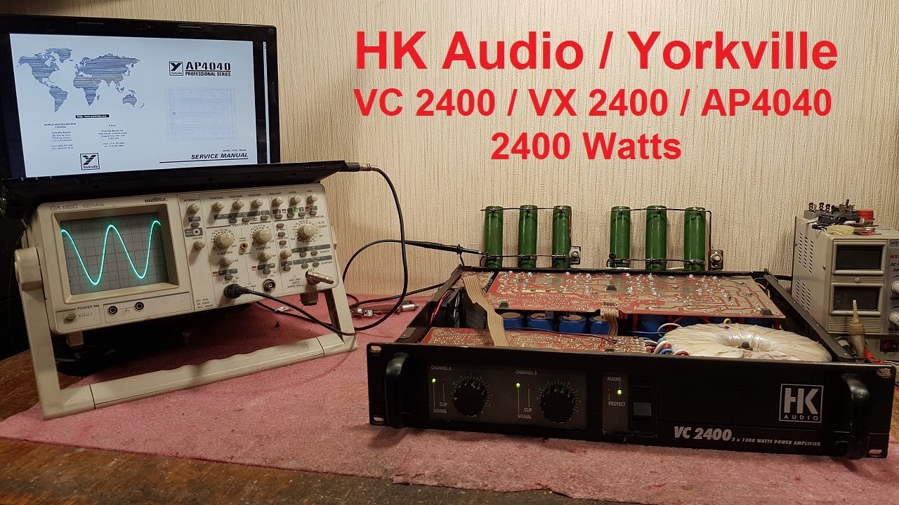 HK Audio VC 2400, Yorkville AP4040, HK Audio VX 2400 ремонт усилителей обзор Hughes & Kettner repair