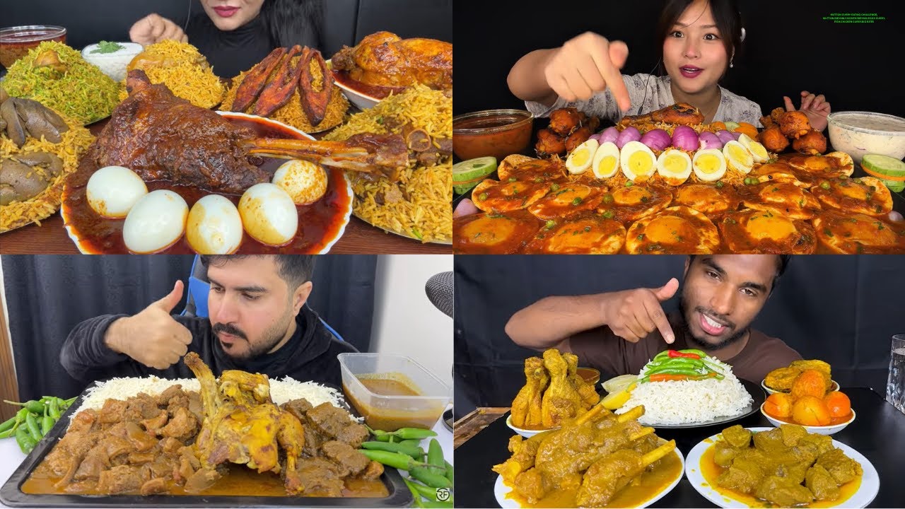 MUTTON CURRY EATING CHALLENGE,MUTTON BIRYANI,CHICKEN BIRYANI,EGGS CURRY,FISH,CHICKEN CURRY,BIG BITES