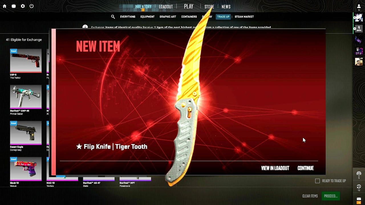 Trading up BLUES to a KNIFE