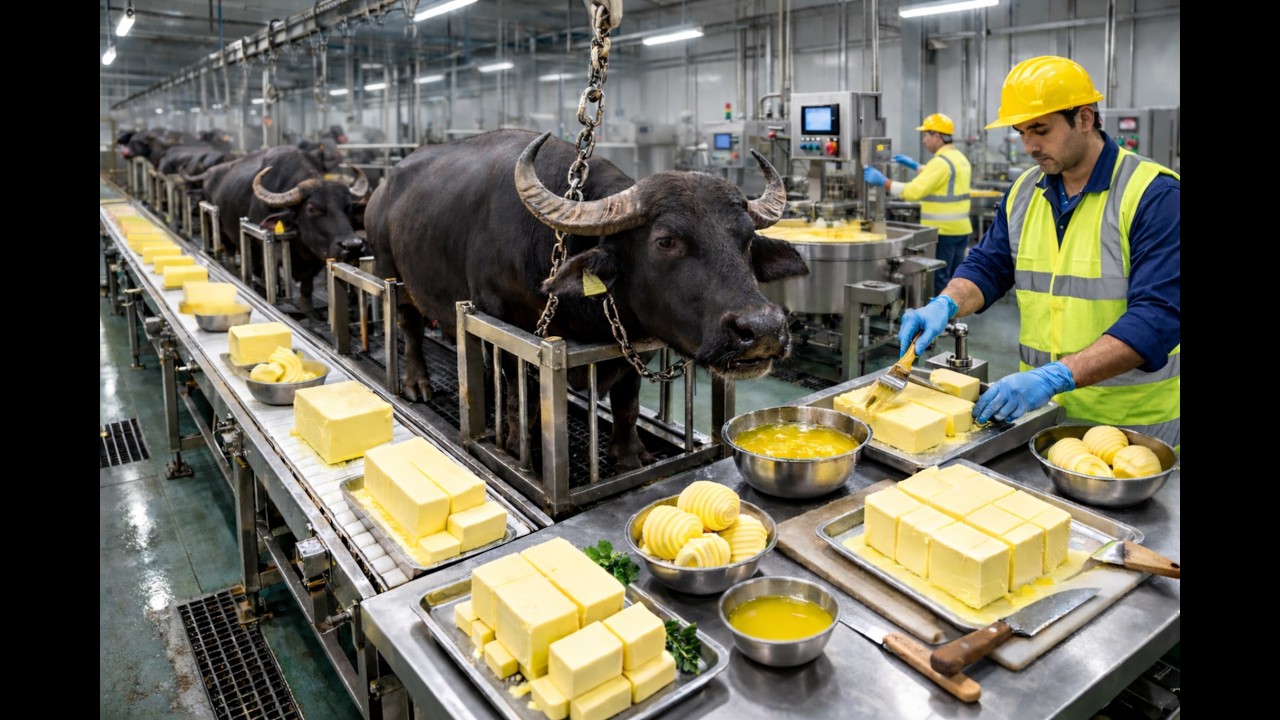 How Buffalo Milk Becomes Premium Butter | Inside a High-Tech Factory | Full Process