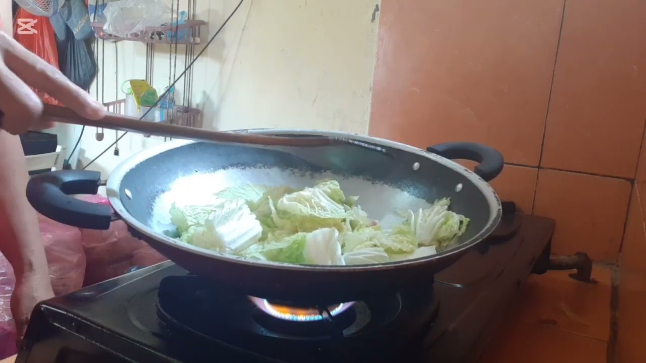 Masak tumis sawi putih & pepes ayam