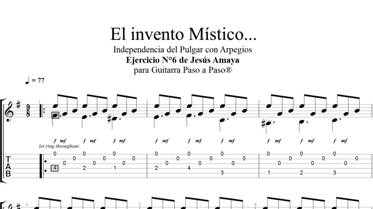 Estudio de Arpegios - para Dedo Pulgar 06 - de Jesús Amaya...
