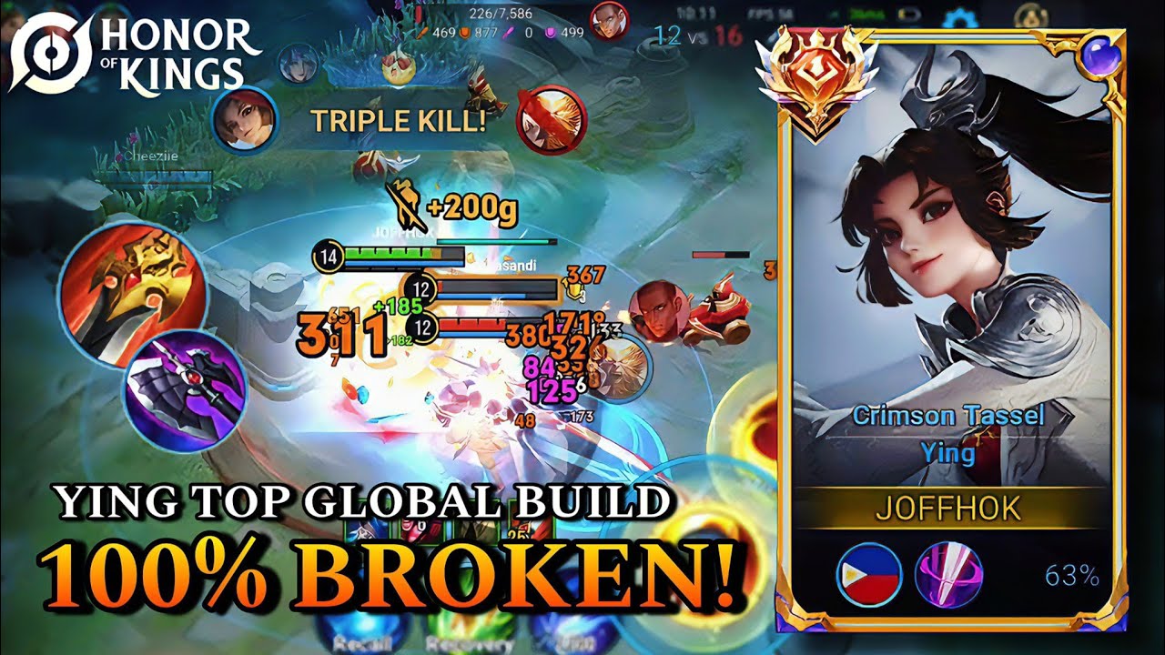 Ying TOP GLOBAL Build is 100% BROKEN! (Unstoppable Damage!) - Honor Of Kings