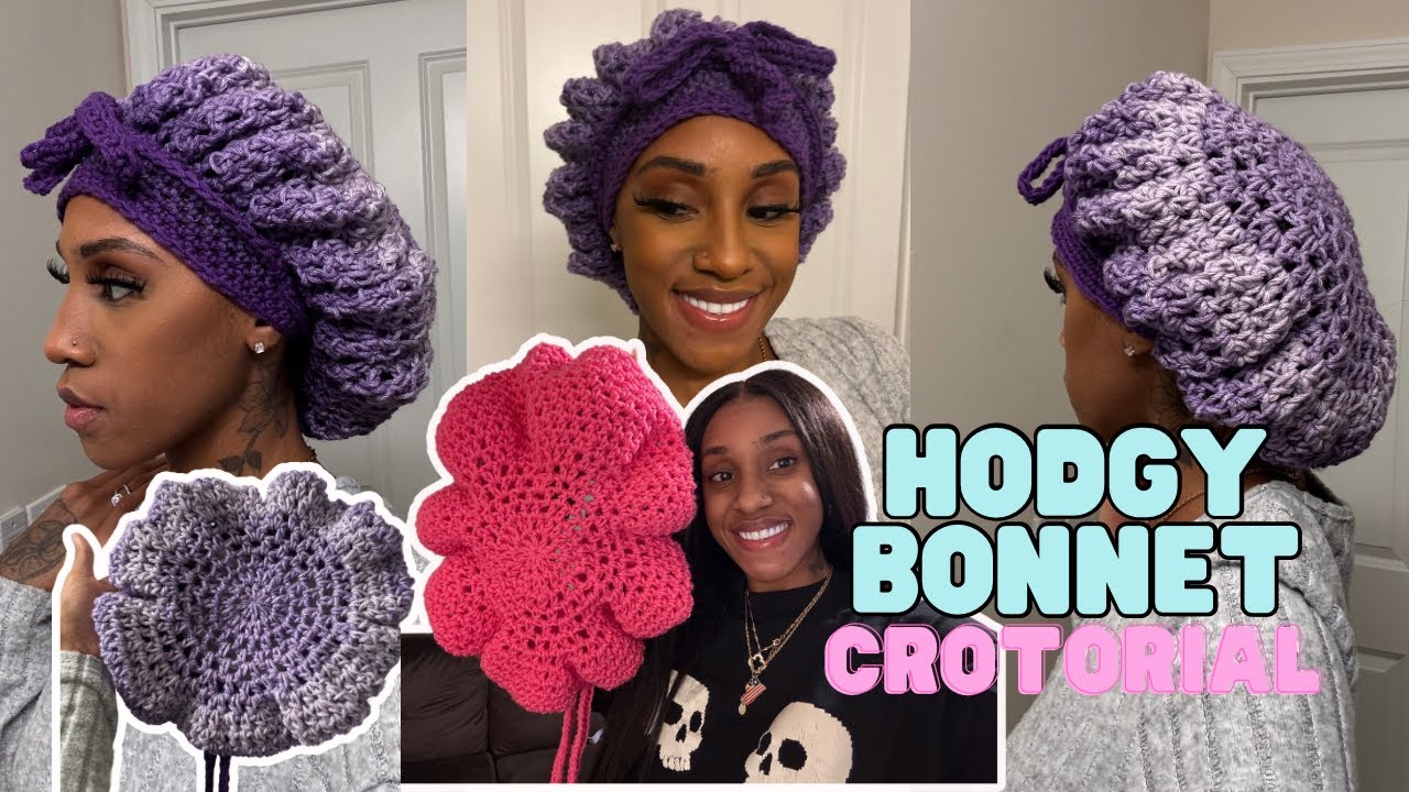 CROTORIAL: CROCHET HODGY BONNET !! Step-by-step