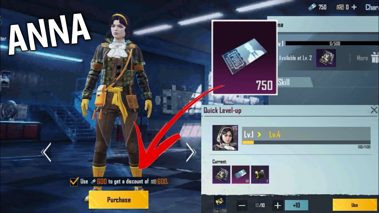Unlock ANNA Character Free 600 Character Vouchers 😍 | Level 4 Max ANNA CHARACTER