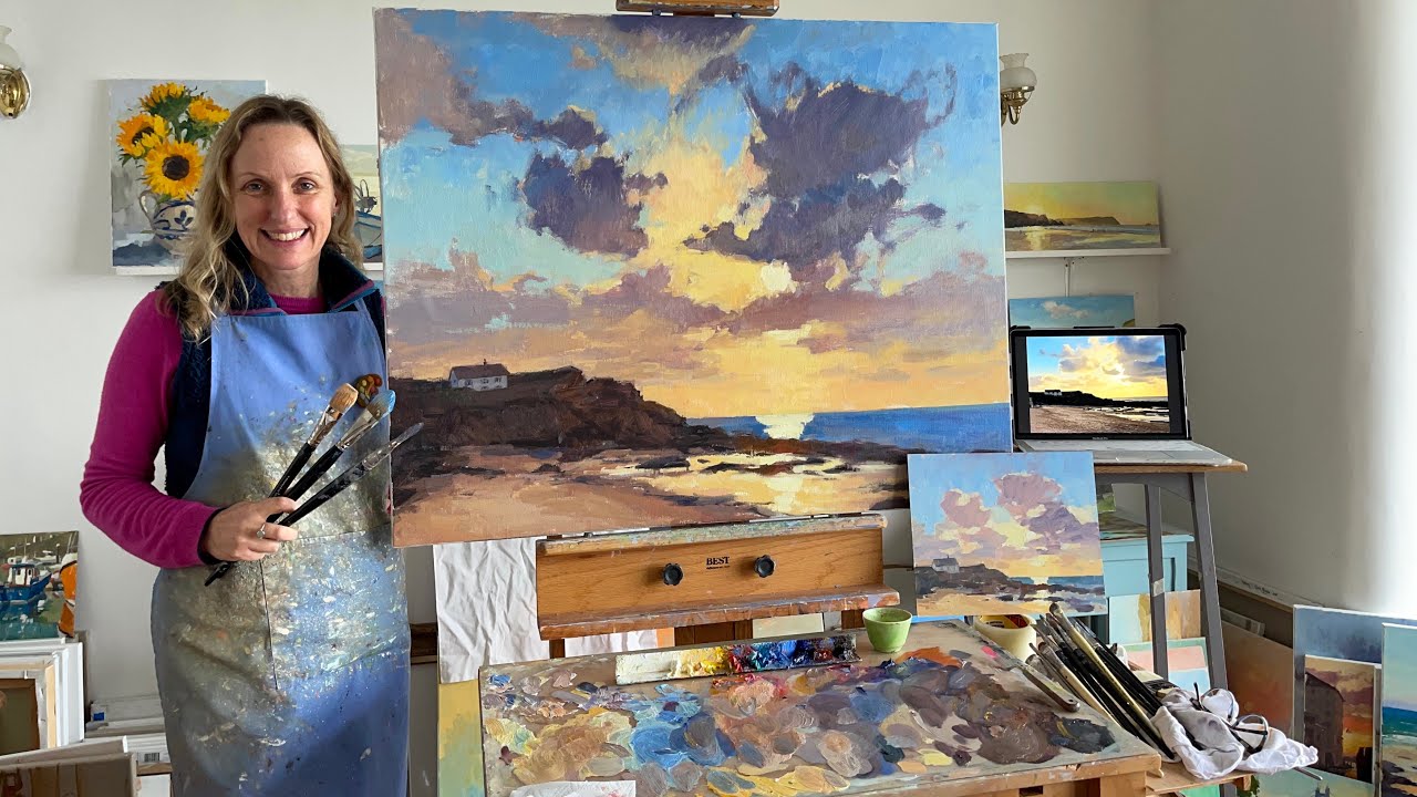 How to Paint a Big Sky Seascape Oil Painting of Cornwall