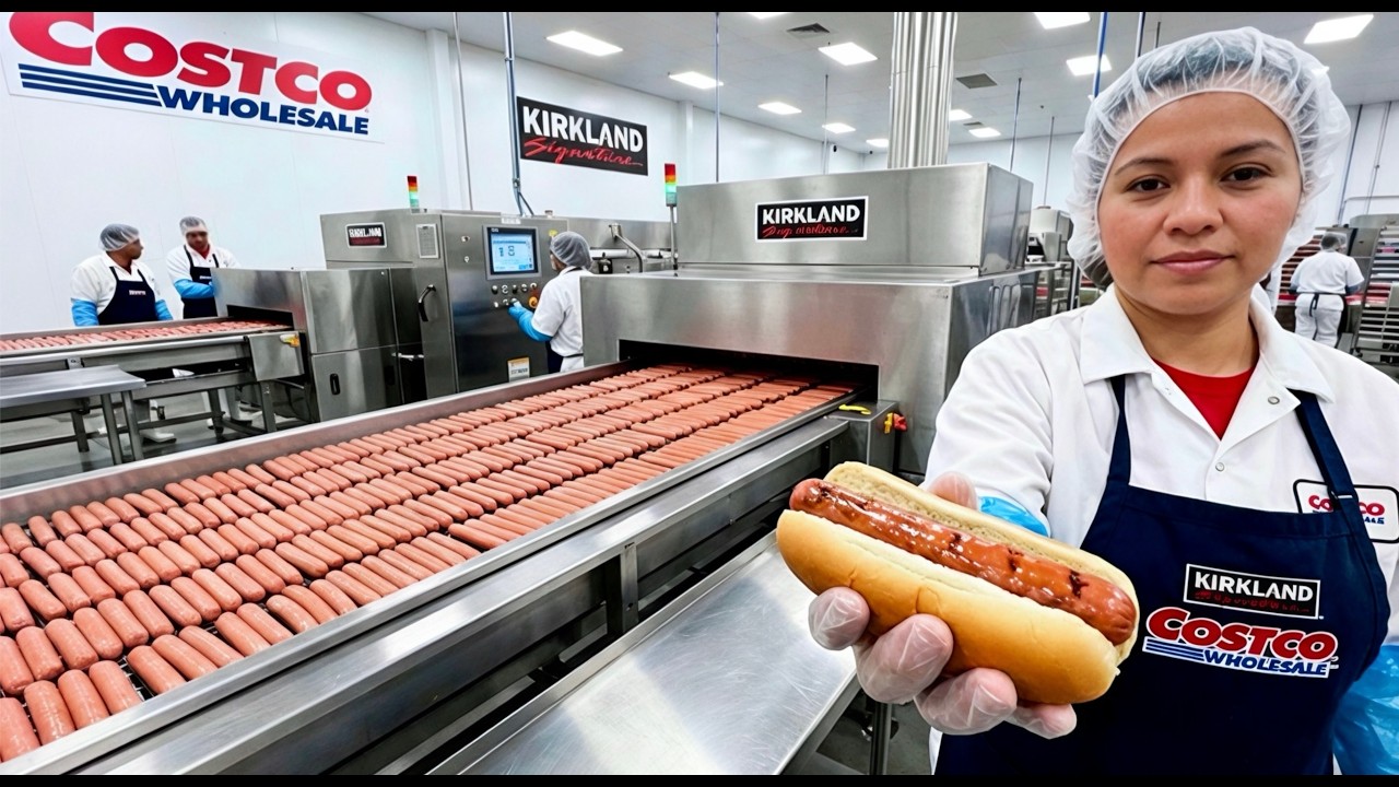 How Costco's Hot Dogs are made in Factory? | Inside Food Factory
