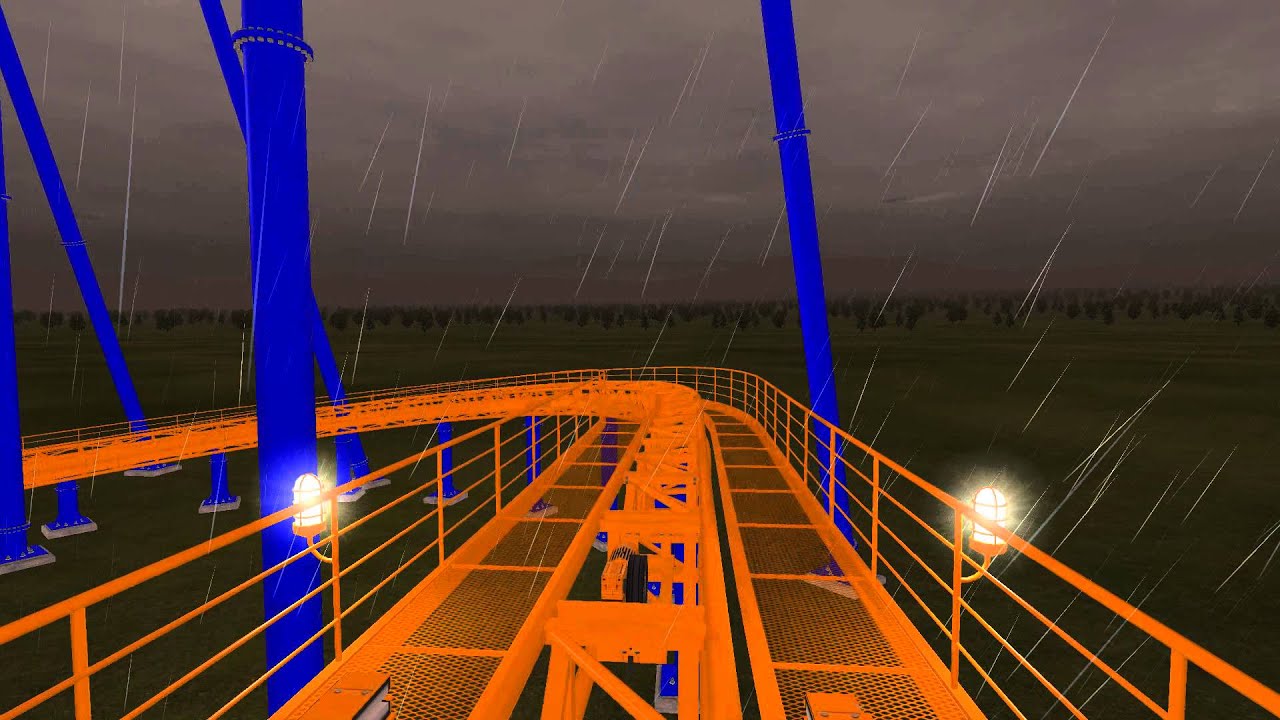 No Limits Simulator 2 Strata Coaster Project in the Rain