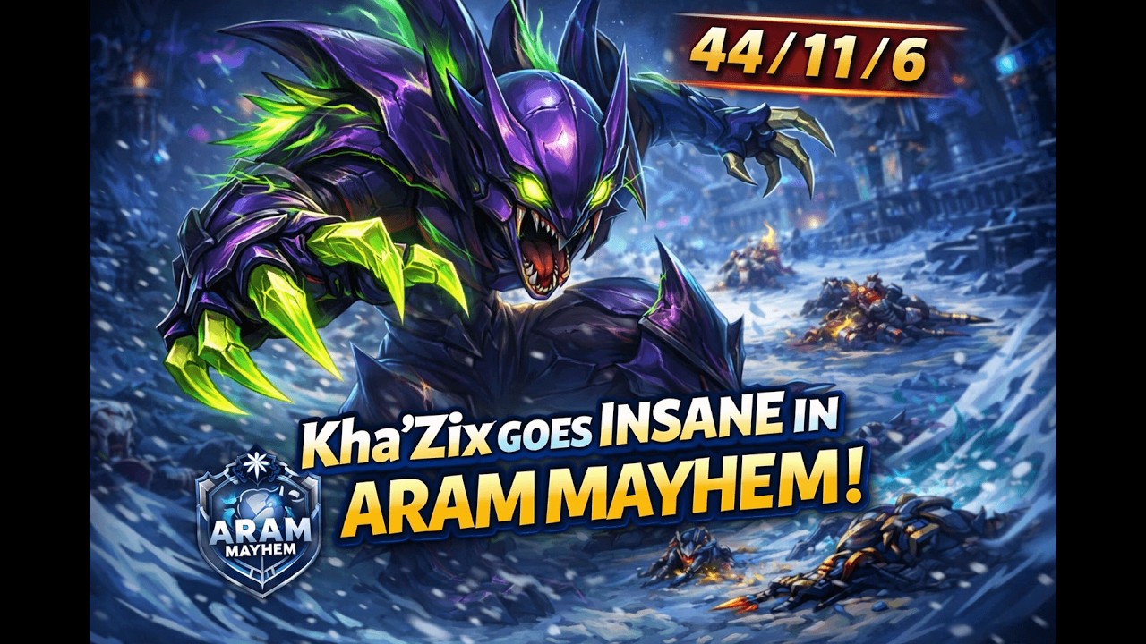 Kha’Zix Goes INSANE in ARAM Mayhem! (44/11/6 Unstoppable Assassin!)