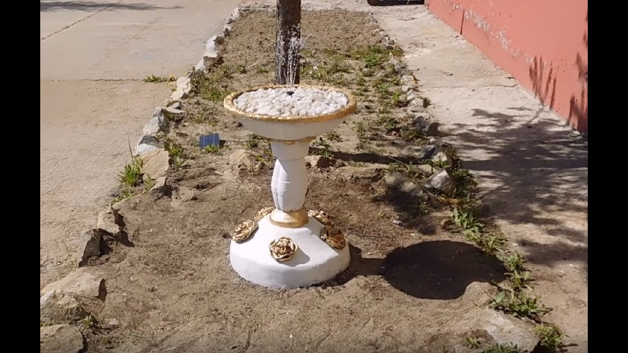 DIY - Эксклюзивный фонтан из цементного раствора//How to make an fountain of concrete