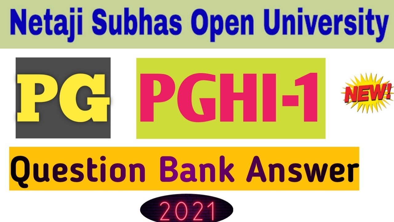 PGHI-1 Question Bank Answer || New Question Bank Answer PGHI-1 || NSOU QUESTION BANK ANSWER PGHI-1
