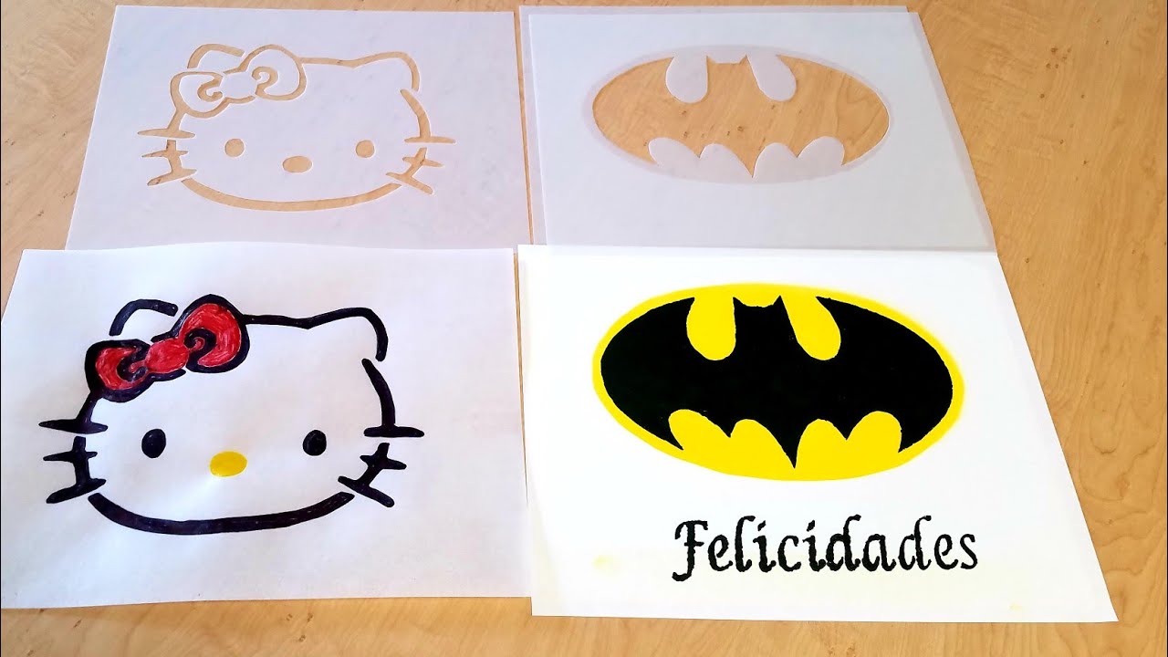 Como hacer stencils o planillas |para pasteles,gelatinas,paredes, cuadros y mas