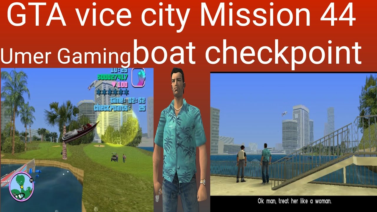 Mission 44: Boat Checkpoint Challenge 💥🔥 | GTA Vice City | Umer Gaming