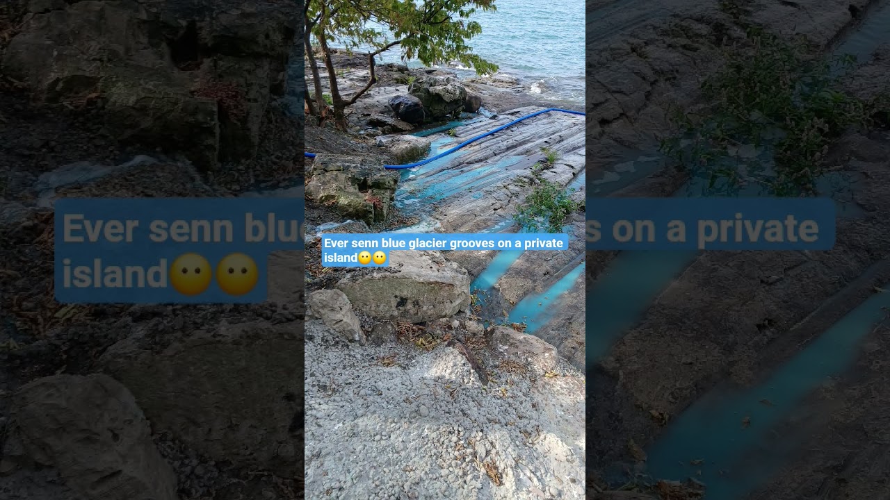 blue glacier grooves on private island