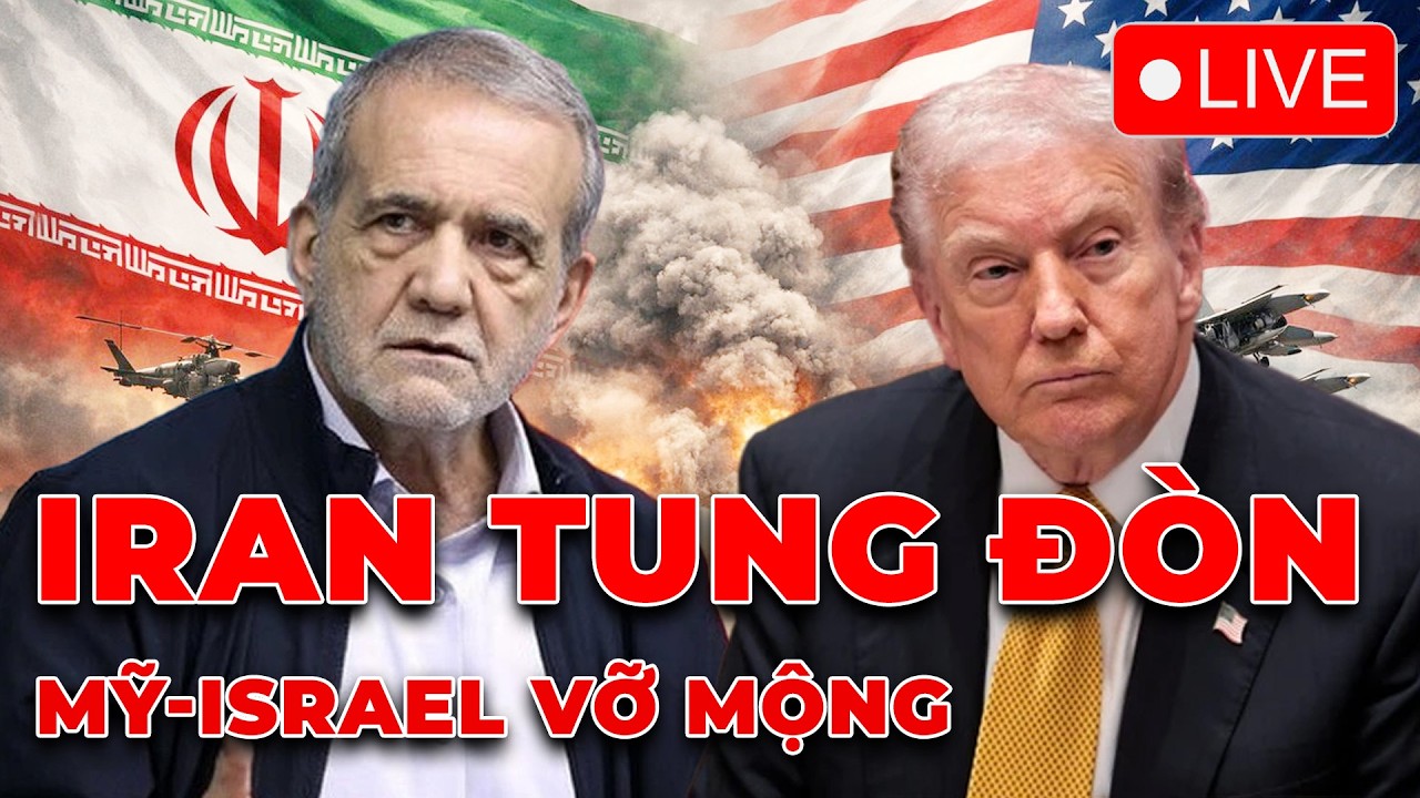 🔴 TRỰC TIẾP: Iran tung siêu tên lửa dội thẳng Mỹ, Israel