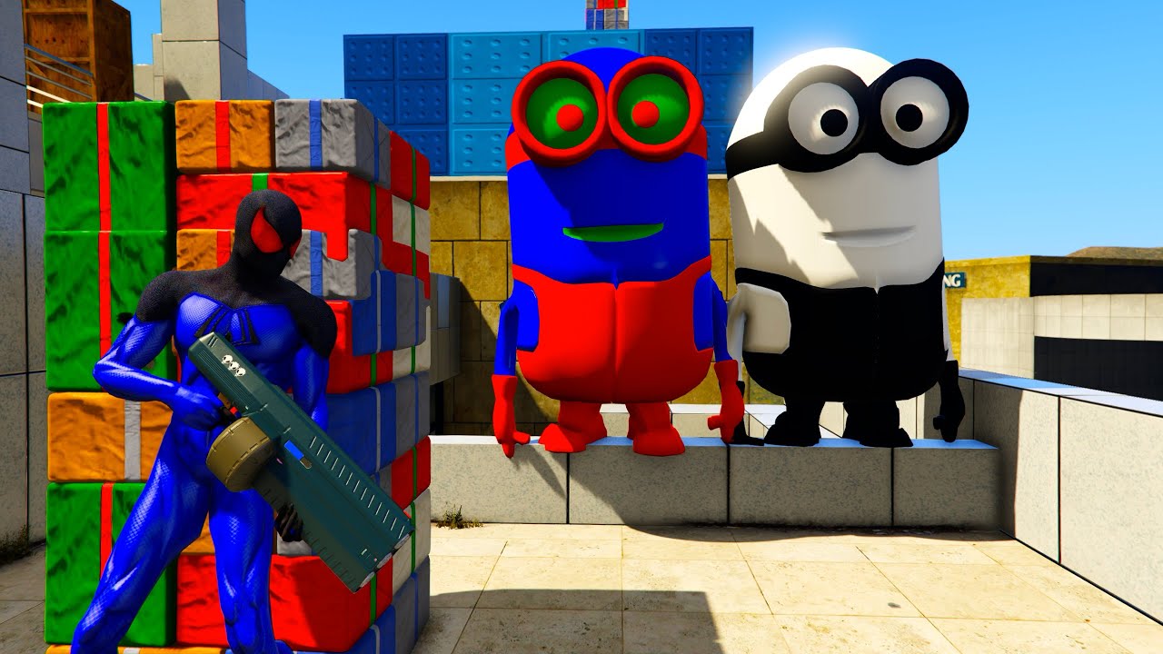 GTA 5 Funny Ragdoll Spiderman vs Blue Minion Epic Episode #19