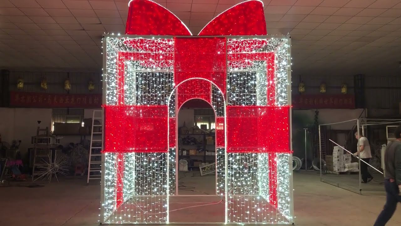 Giant Outdoor LED Gift Box Decoration - Stunning Christmas Display!