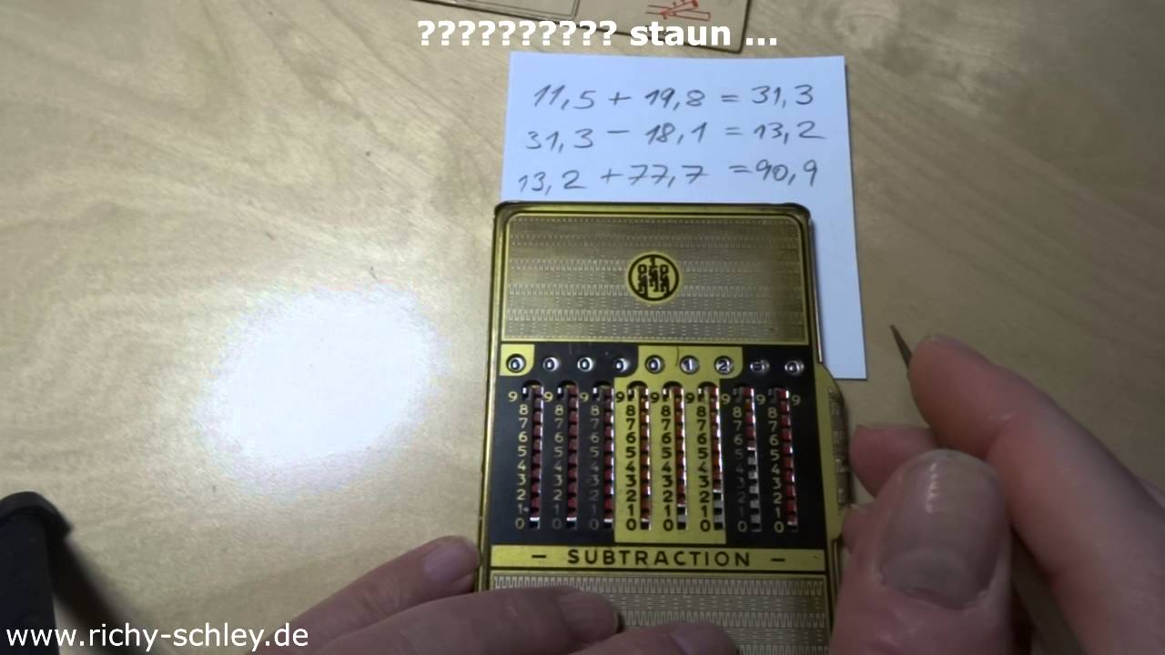 Taschenrechner Zahlenschieber 