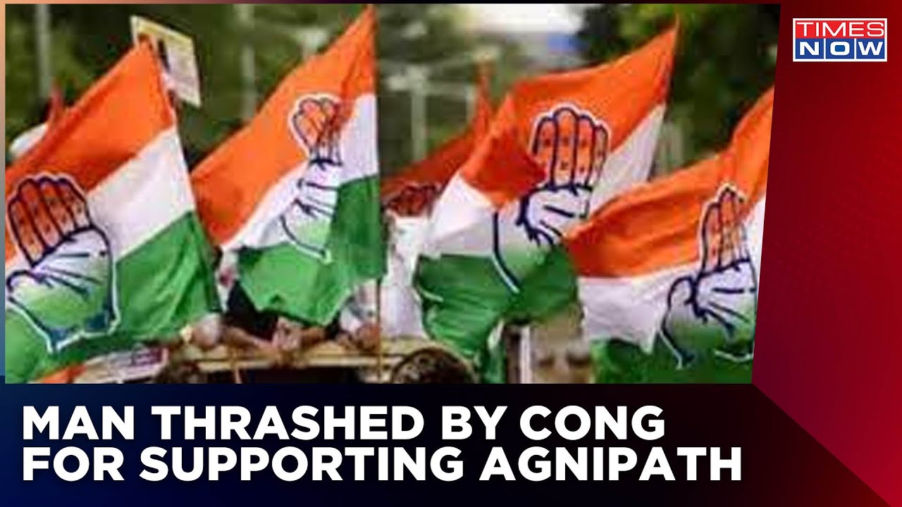 Agnipath Protest: Youth Thrashed For Supporting Agnipath Scheme By Congress Protesters