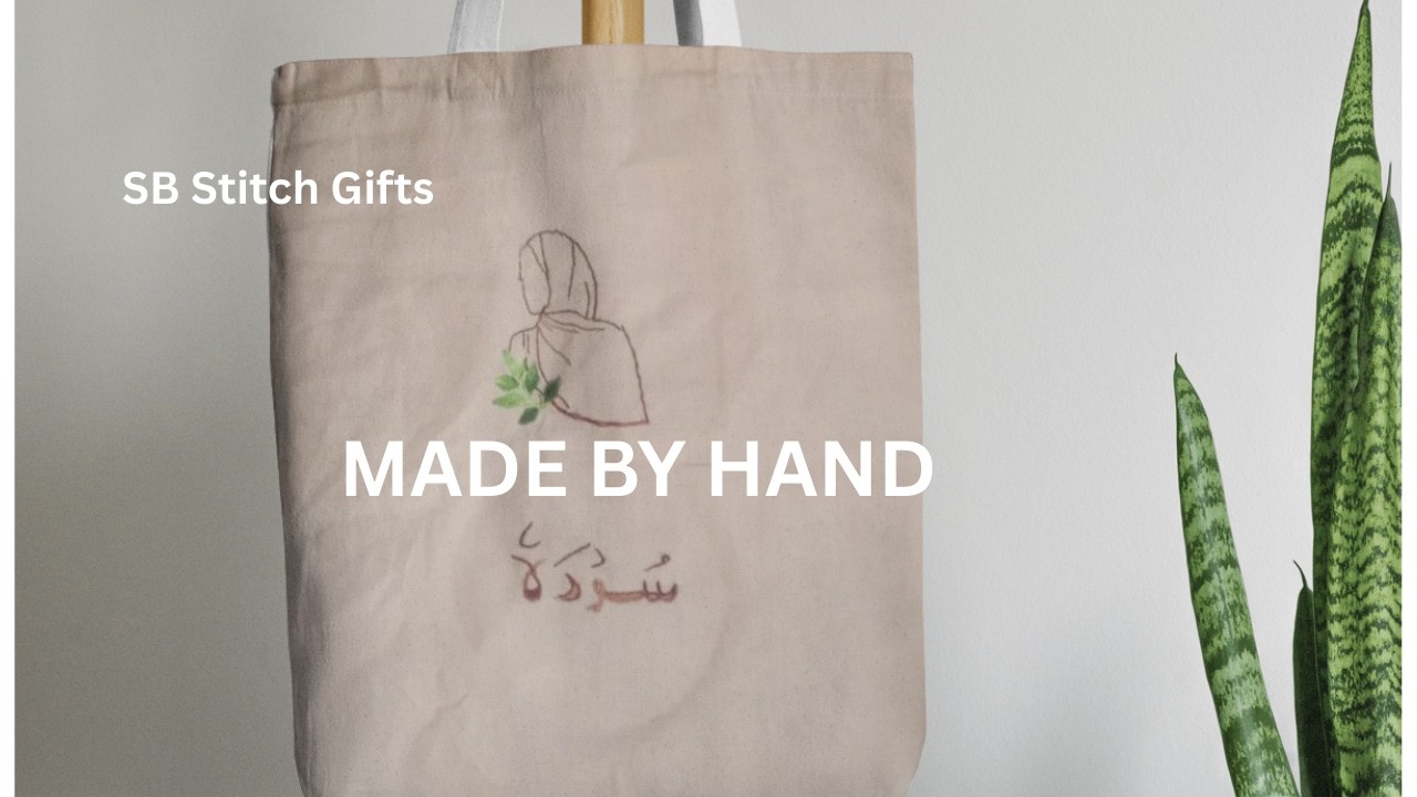 Hand Embroidering My Own Name on a Tote Bag | Custom DIY Tote