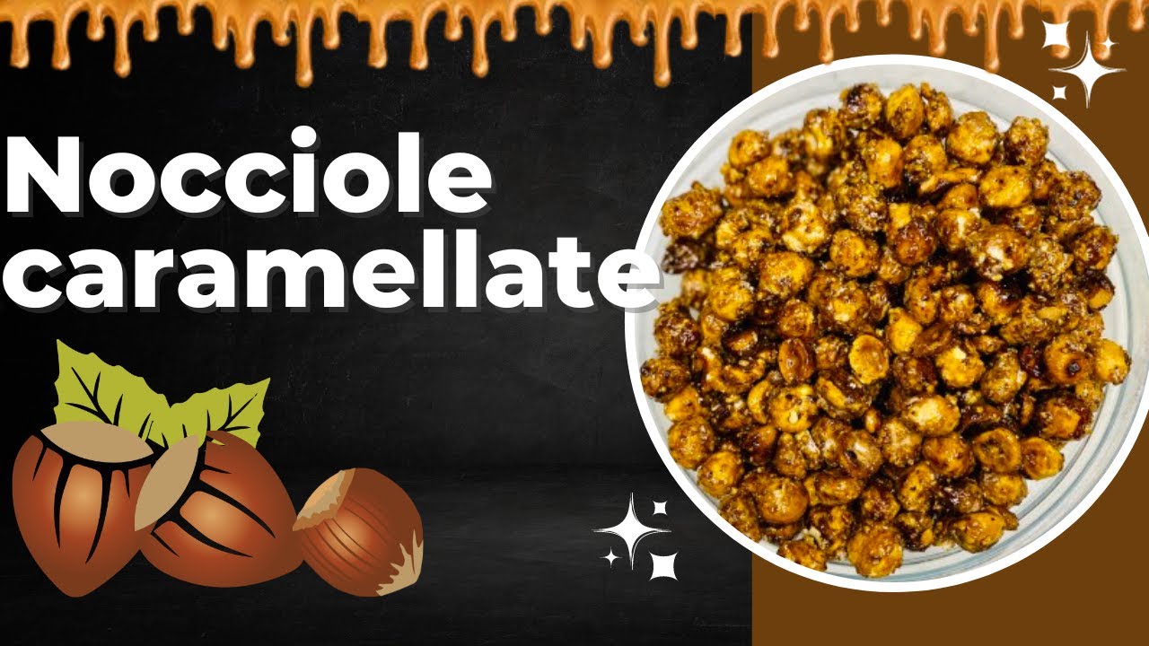 Nocciole caramellate semplici una tira l'altra.