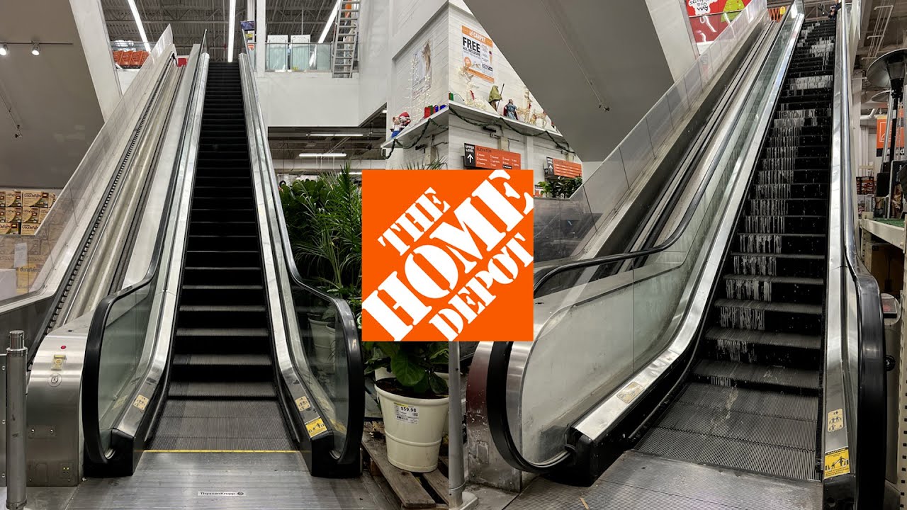 FILTHY ThyssenKrupp Double-File Escalators - Home Depot, Westlake Center - Daly City, CA